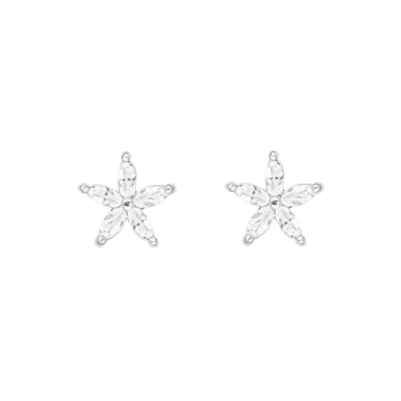 Sparkle flower stud oorbellen