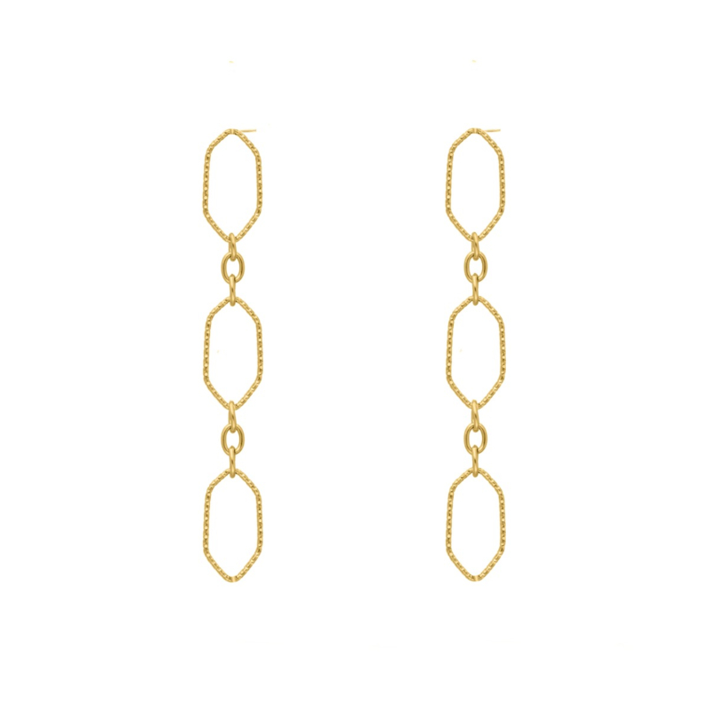 Statement ketting oorbellen goudkleurig