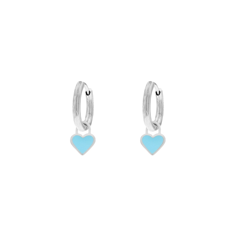 Oorbellen baby blauw hartje