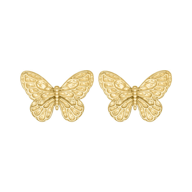 Vlinder stud oorbellen goudkleurig