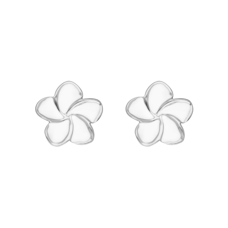 Bloem oorbellen wit