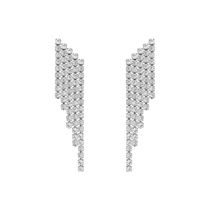 Zilveren festive oorbellen