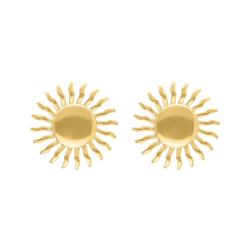 Zon oorbellen statement goudkleurig