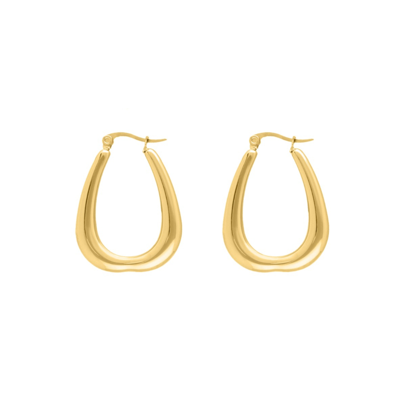 Minimal organic hoops goudkleurig