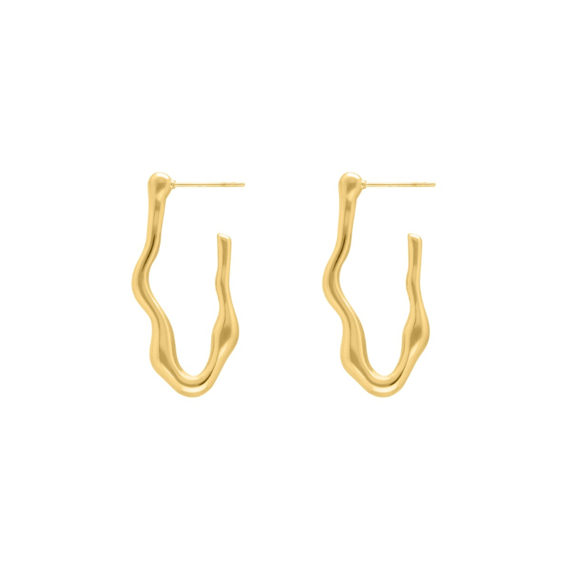 Wave hoops goudkleurig