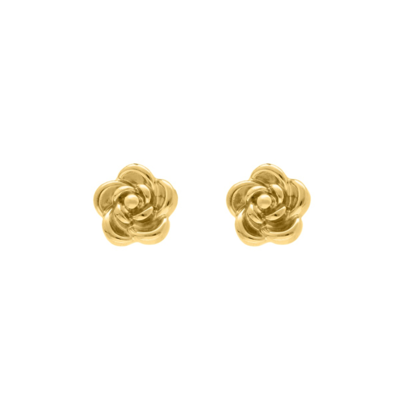 Stud oorbellen bloem goudkleurig