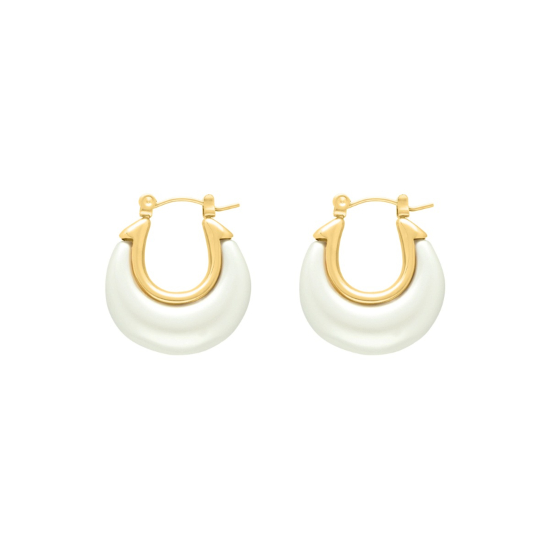 Druppel oorbellen pearl goldplated