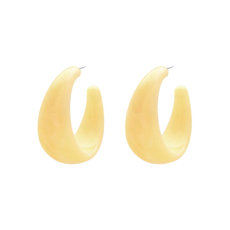 Statement oorbellen beige