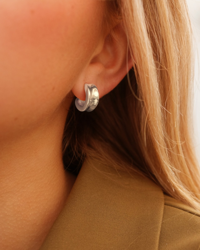 Zilveren hoops chunky
