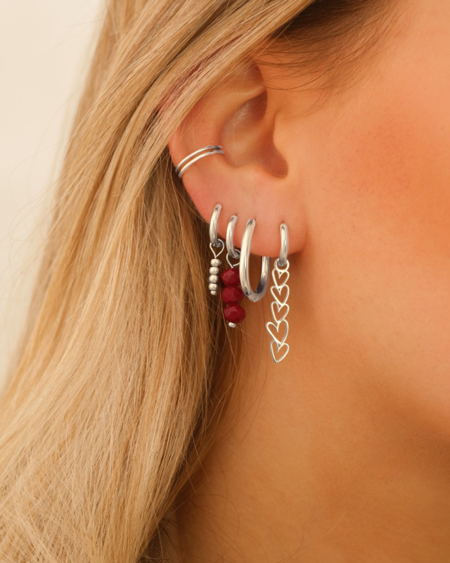 Zilveren earparty hartjes