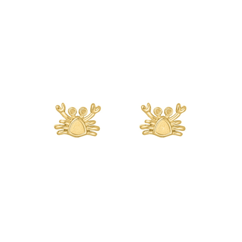 Stud oorbellen krab goudkleurig