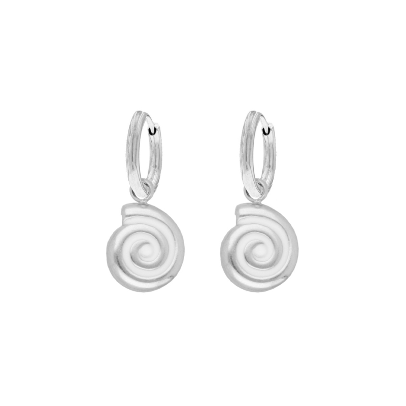 Oorringetjes schelp wit