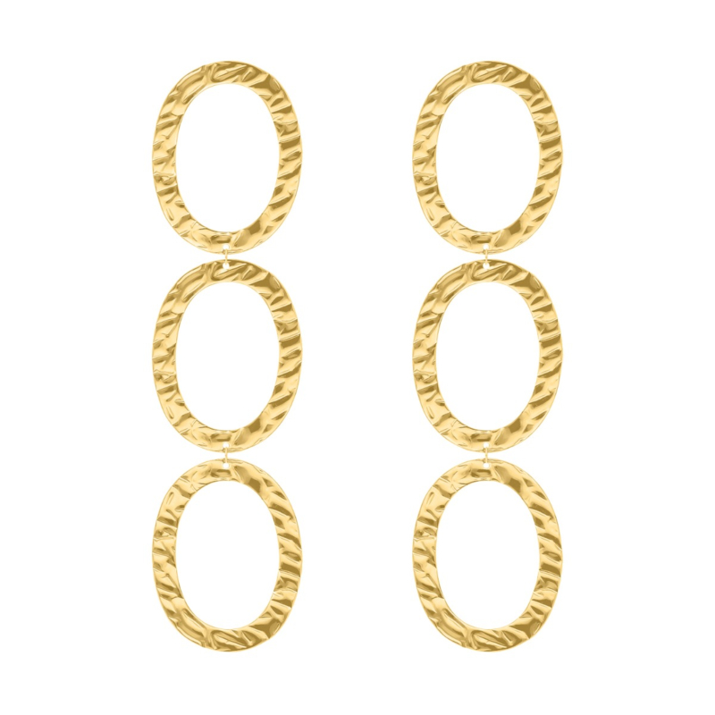 Ovale oorhangers goudkleurig
