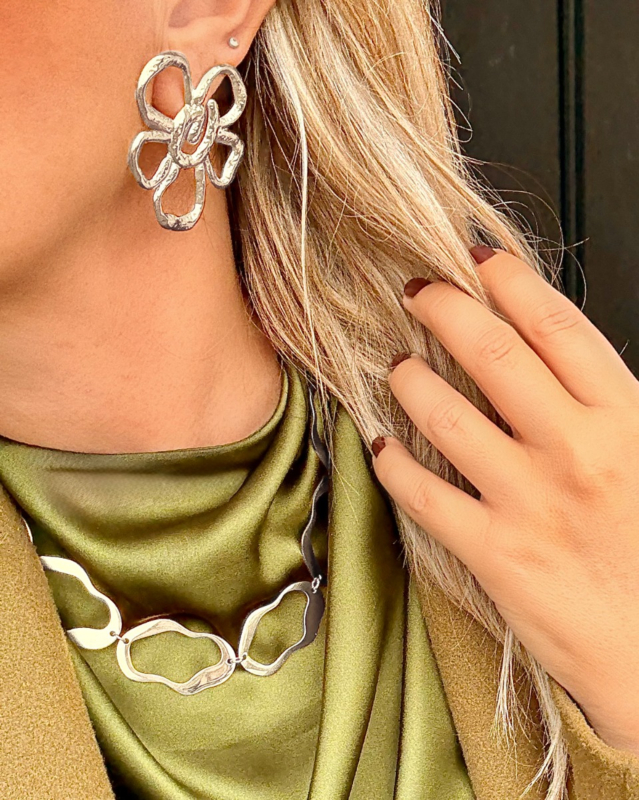 Trendy ketting zilver