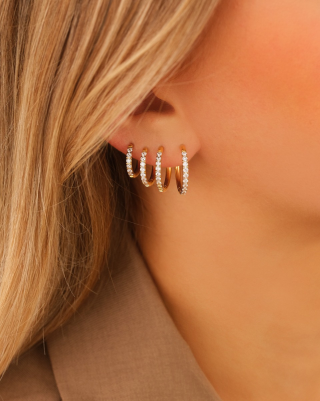 Shiny oorringetjes earparty goud