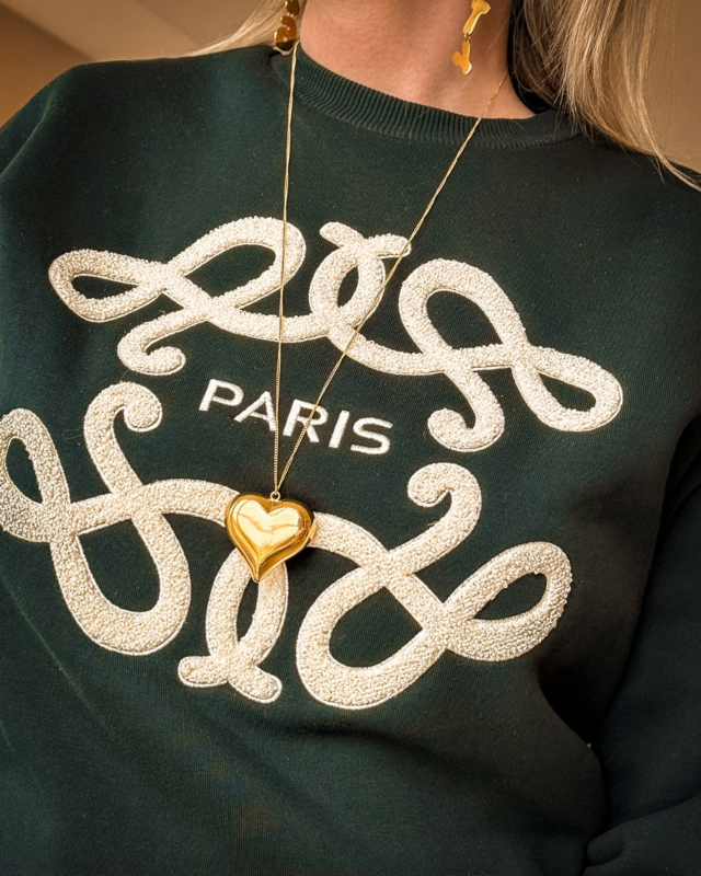 Lange ketting statement hart goudkleurig