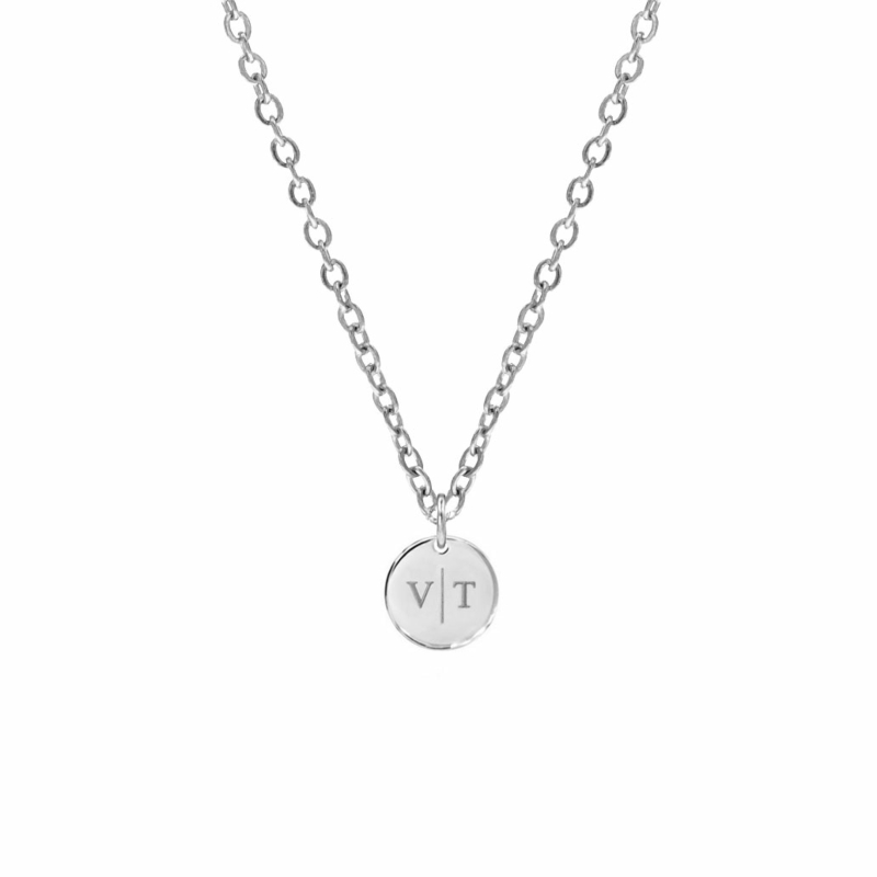 Graveerbare Ketting met Twee Initialen Zilver