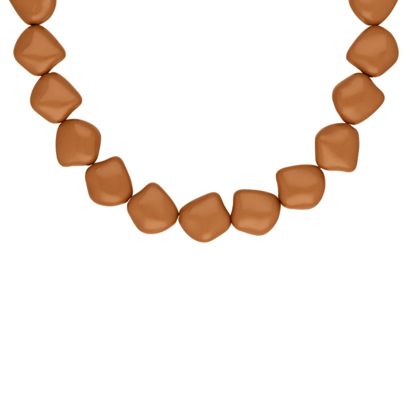 Statement kralen ketting bruin