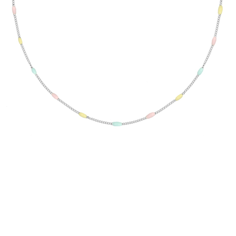 Ketting met bolletjes pastel
