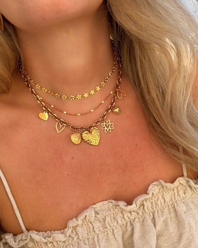 Gouden necklaceparty met gele details