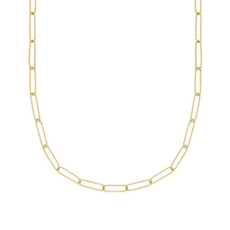 Lange ketting ovale chains goudkleurig