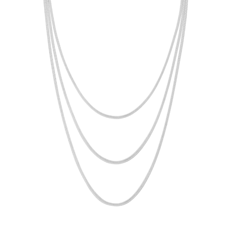 Triple snake ketting zilver