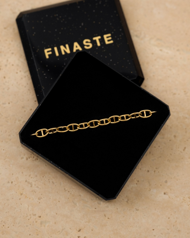 Enkelbandje eyecatcher goud in sieradendoosje