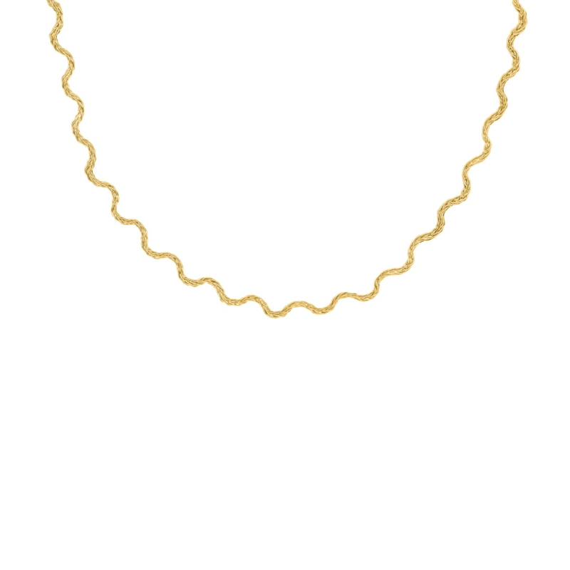 Ketting wave kleur goud