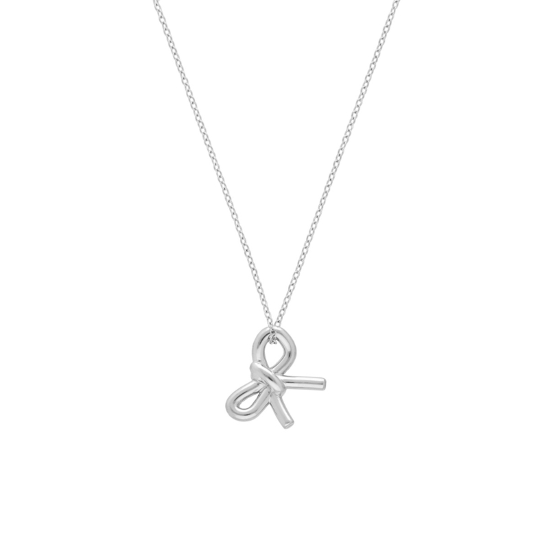 Zilveren strikjes ketting