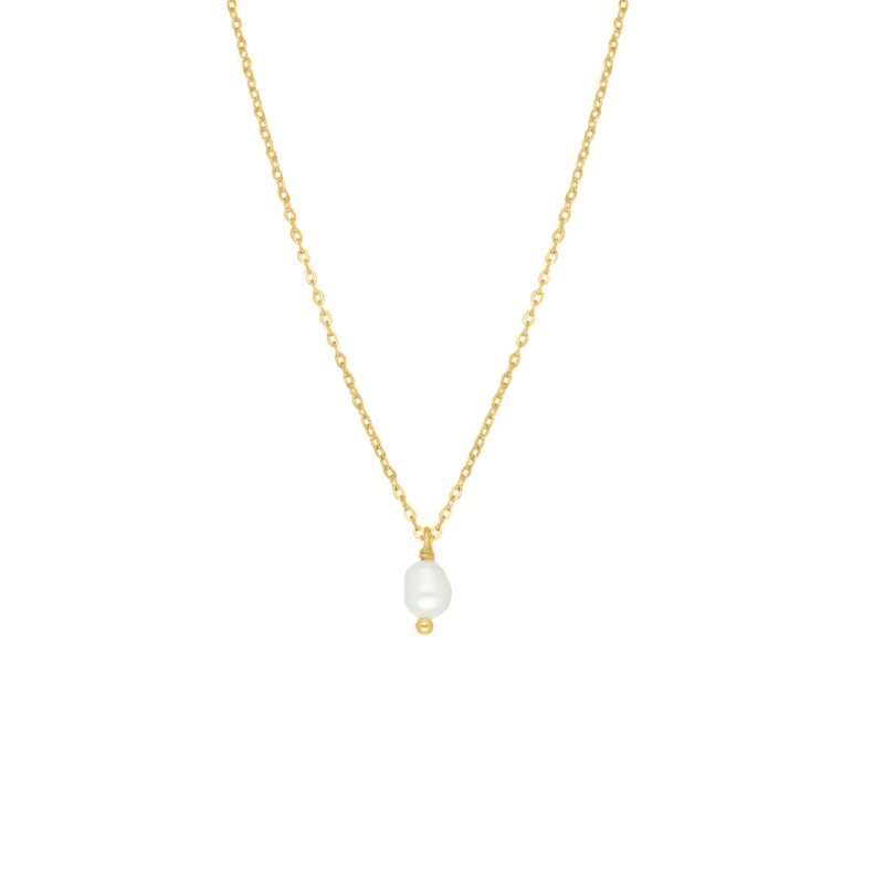Minimalistische parel ketting goudkleurig