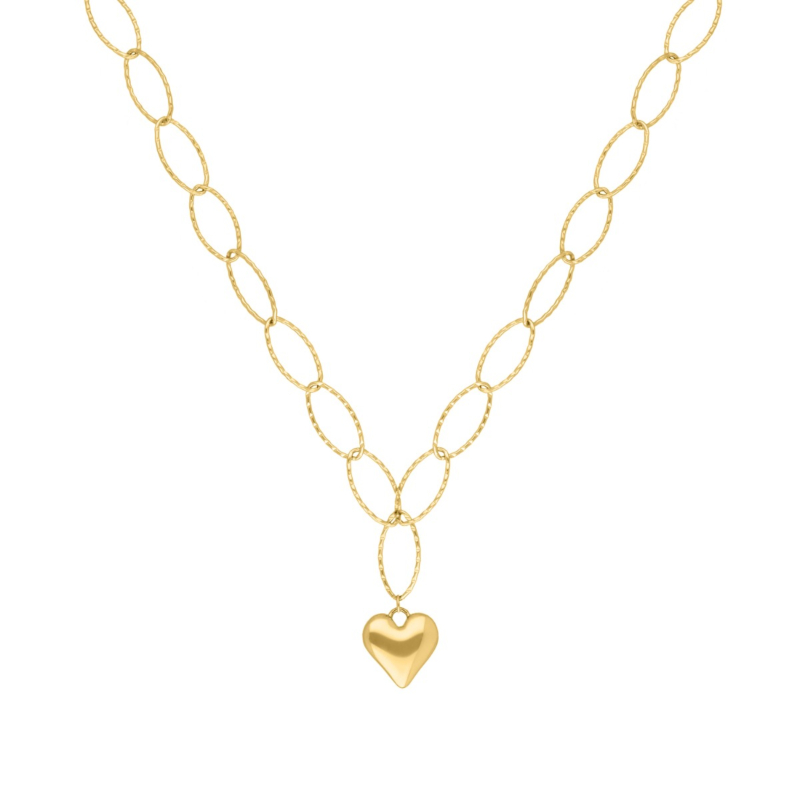 Lange ketting hartjes bedel goudkleurig