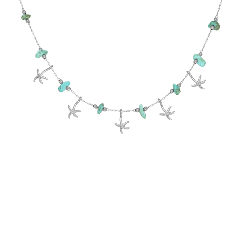Ketting met zeesterren turquoise