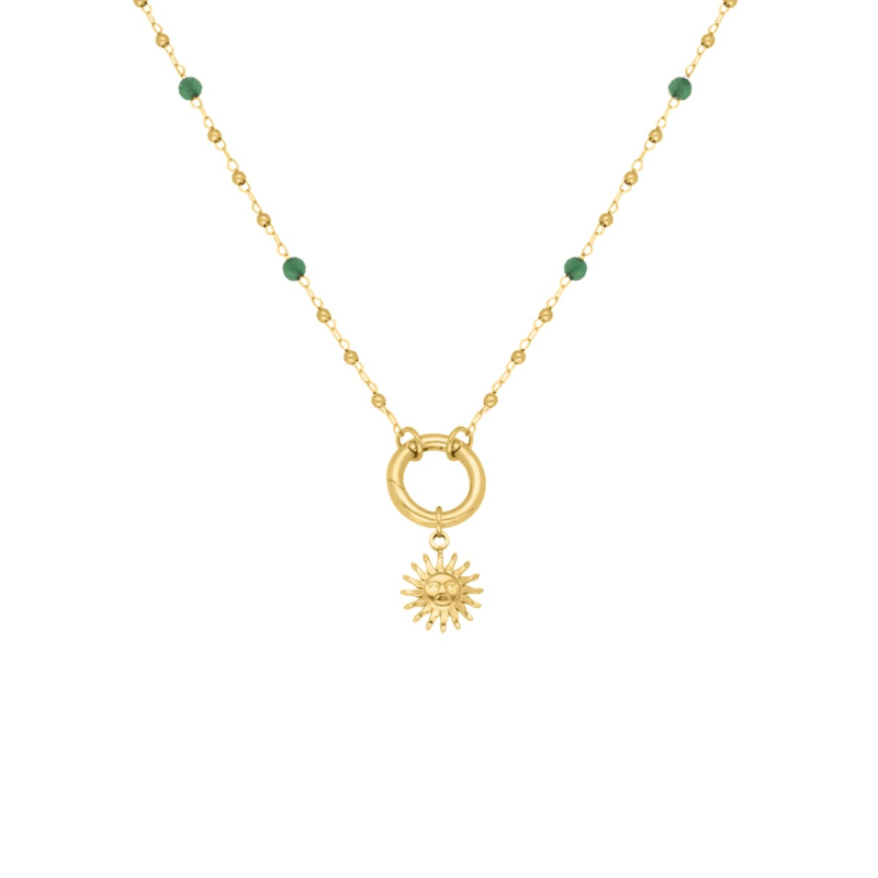 Kralenketting zon goudkleurig