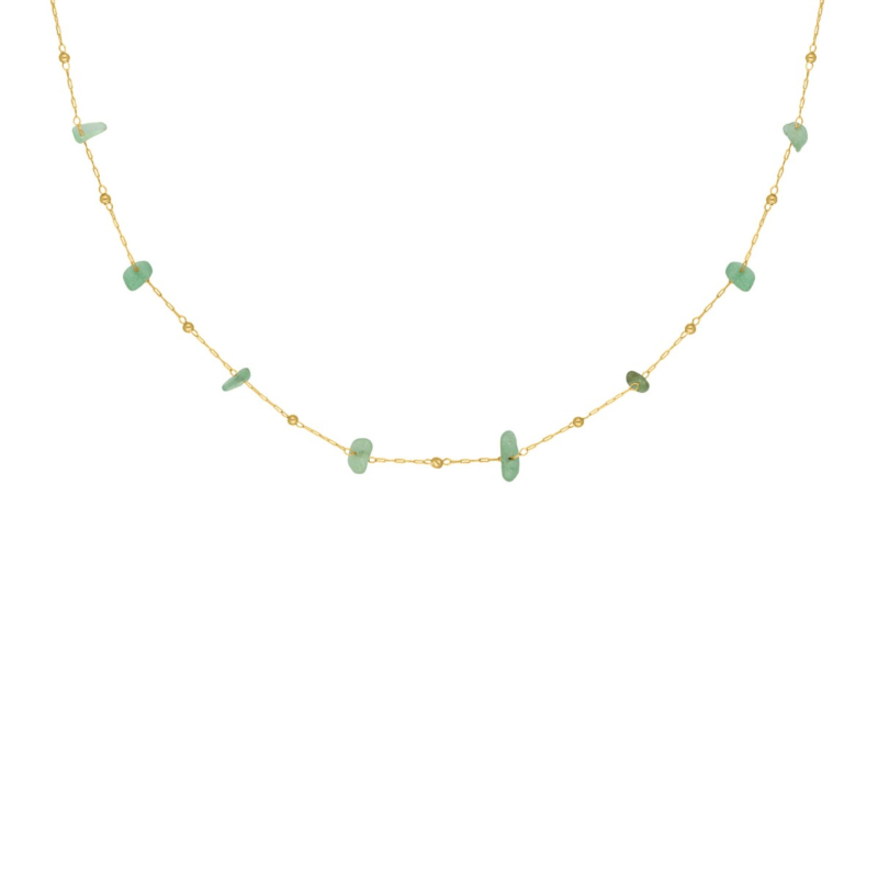 Kralenketting groen goudkleurig