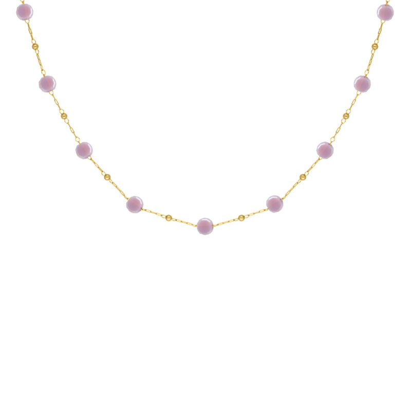 Kralenketting lila goudkleurig