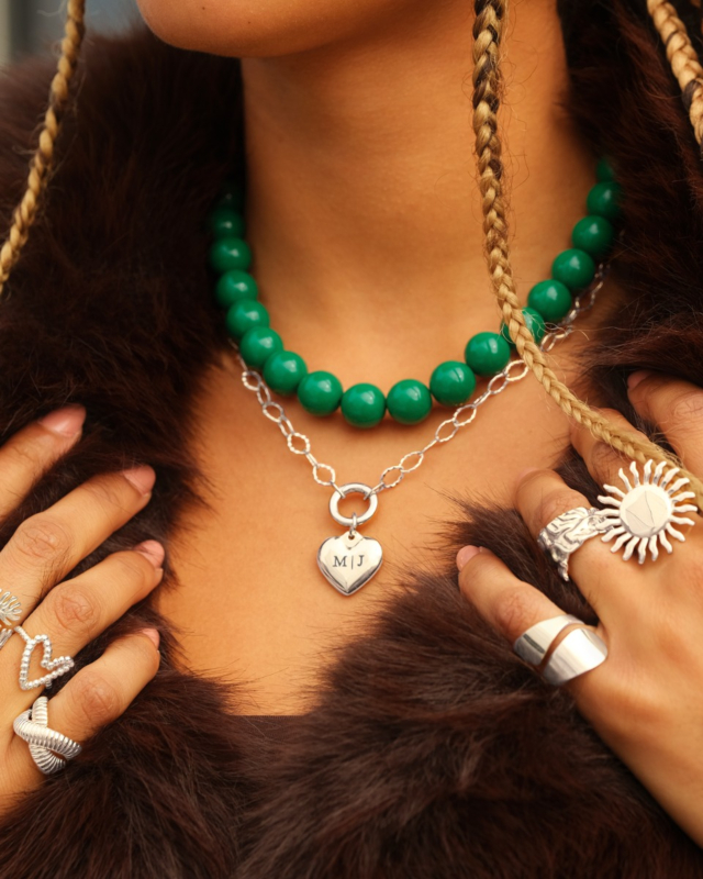 Zilveren hartjes ketting