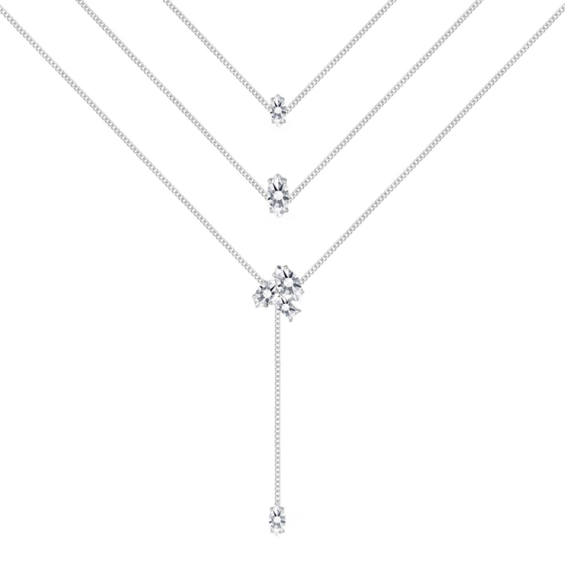 Drie dubbele ketting zilver