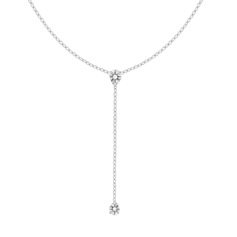 Lange ketting met druppel steentjes