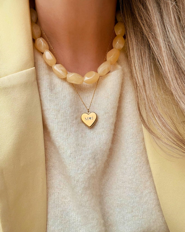 Necklaceparty met kralen en hartjes ketting