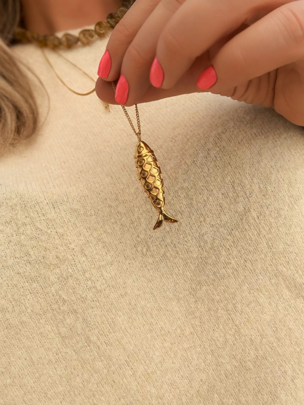 Ketting met vis goud