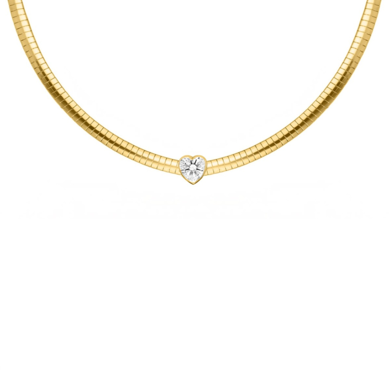 Snake ketting met hartje goudkleurig