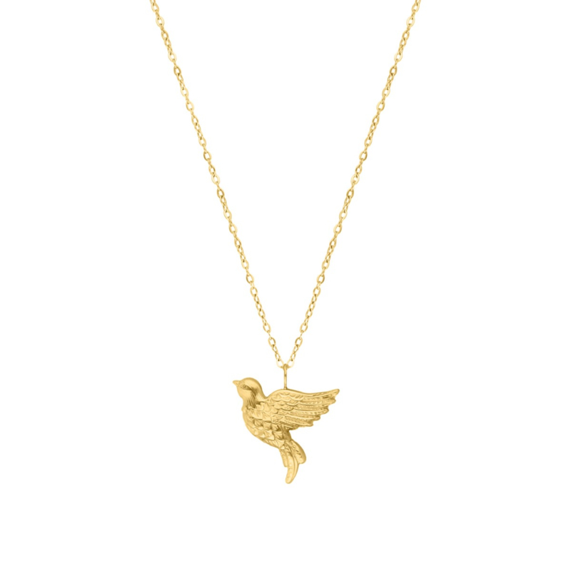 Vogel ketting goudkleurig