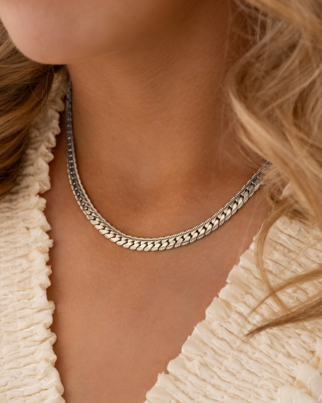 zilveren vintage chain ketting