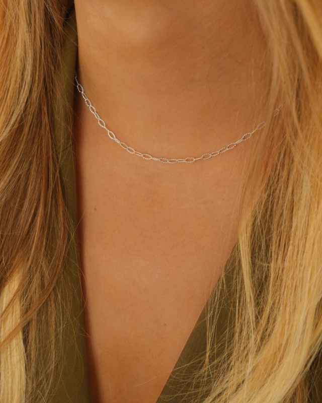 Zilveren dunne chain ketting