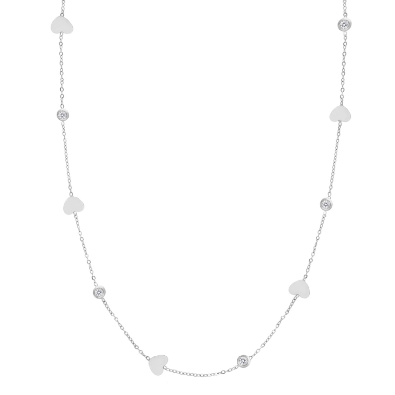 Lange ketting hartjes & steentjes