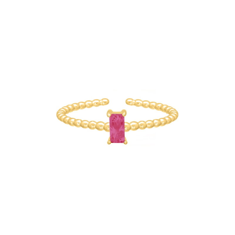 Influencer ring glam dark pink goudkleurig