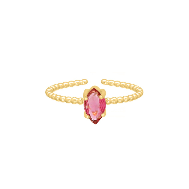 Influencer ring roze goudkleurig