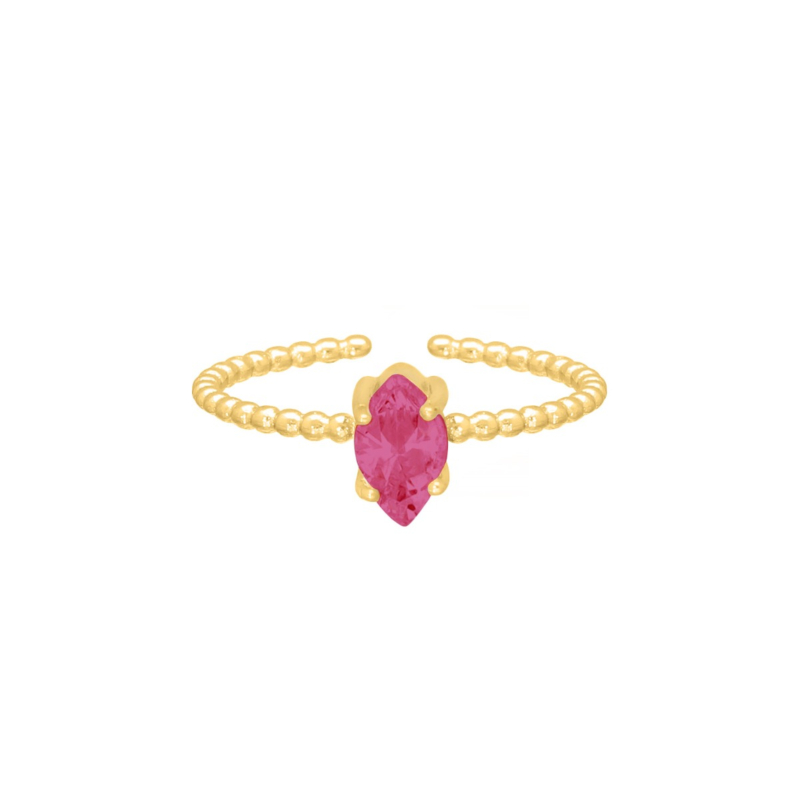 Influencer ring roze goudkleurig