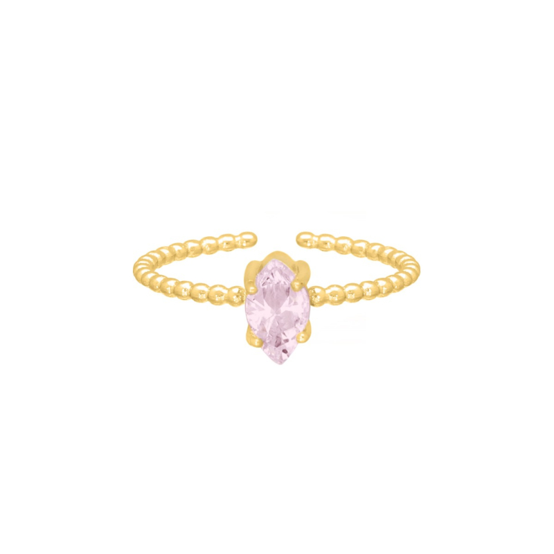 Influencer ring lichtroze goudkleurig