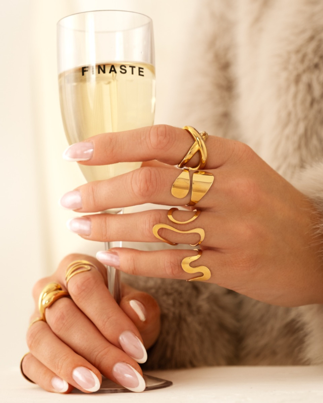 Wave ring kleur goud
